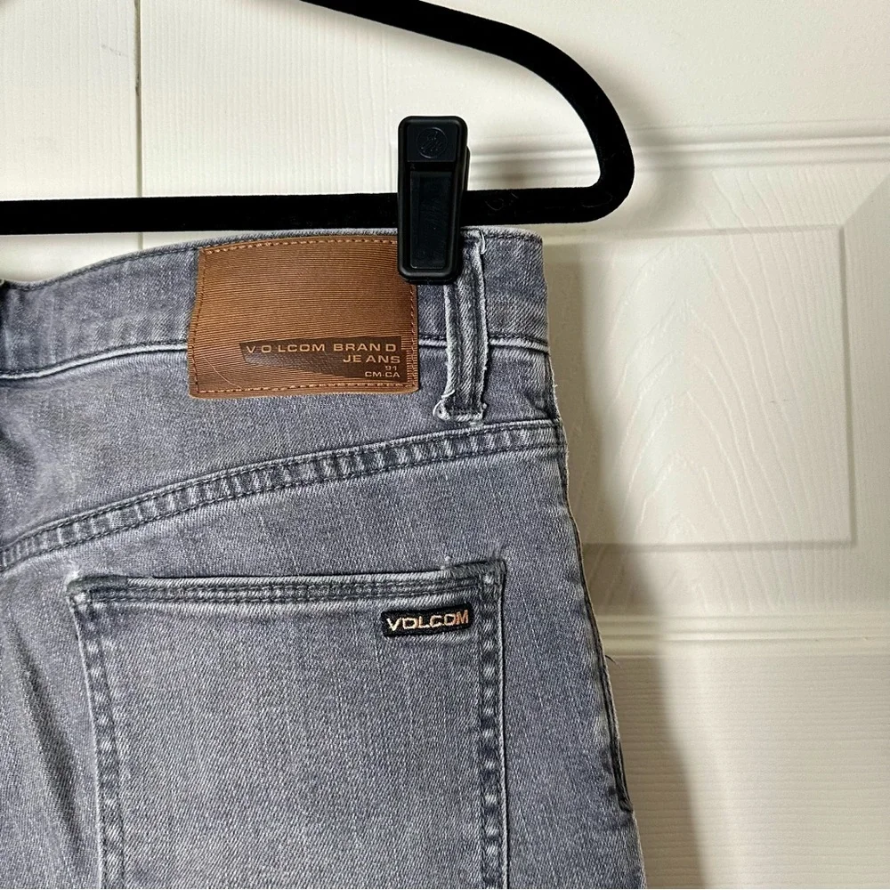 Volcom Vorta Slim Straight‎ Jeans Sz 29 Gray Denim Skate Surf Stretch 5-Pocket